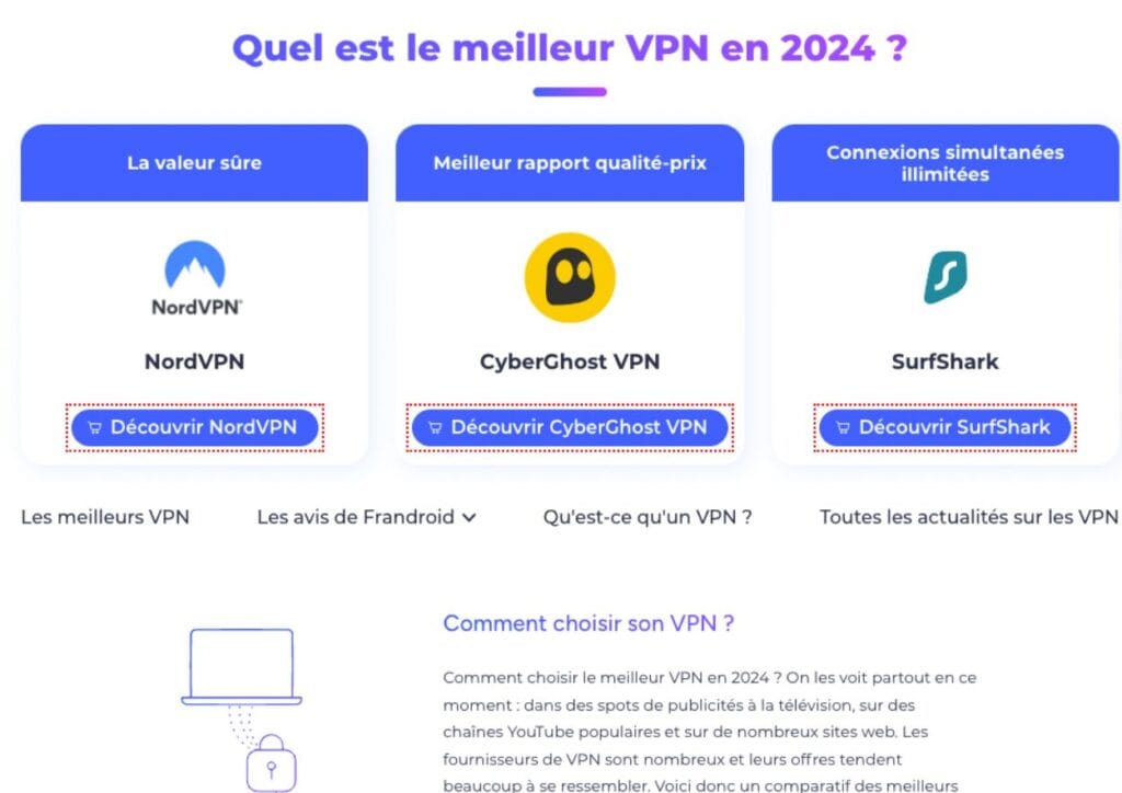 exemple comparatif d'un produit en marketing d'affiliation