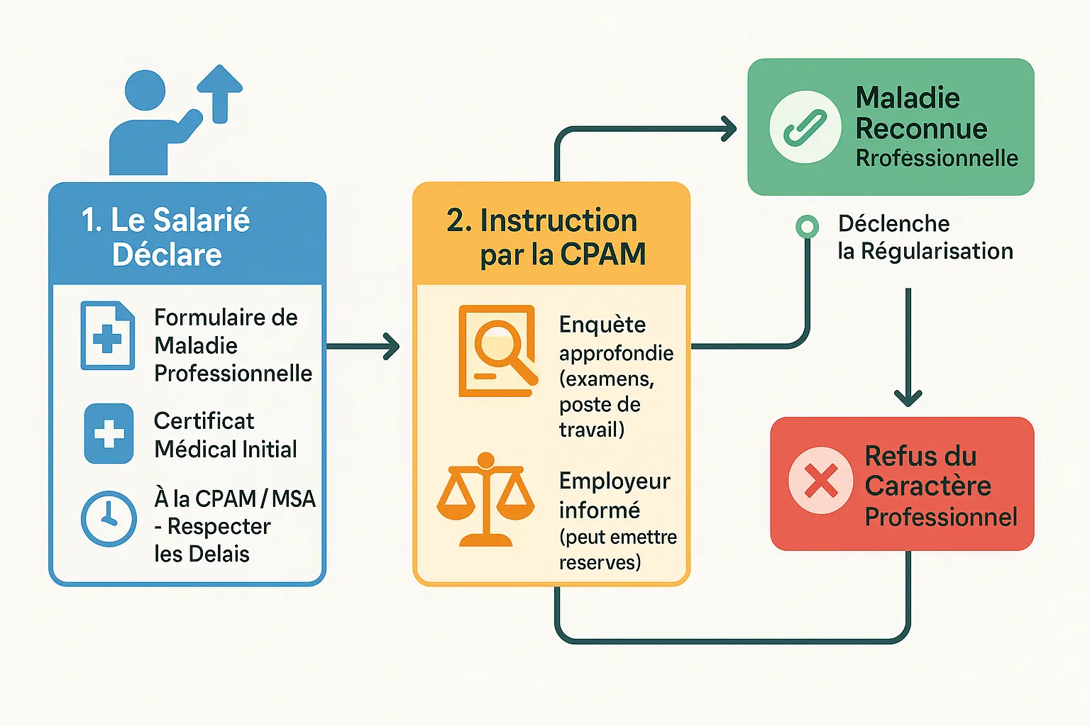 Processus de reconnaissance d'une maladie professionnelle