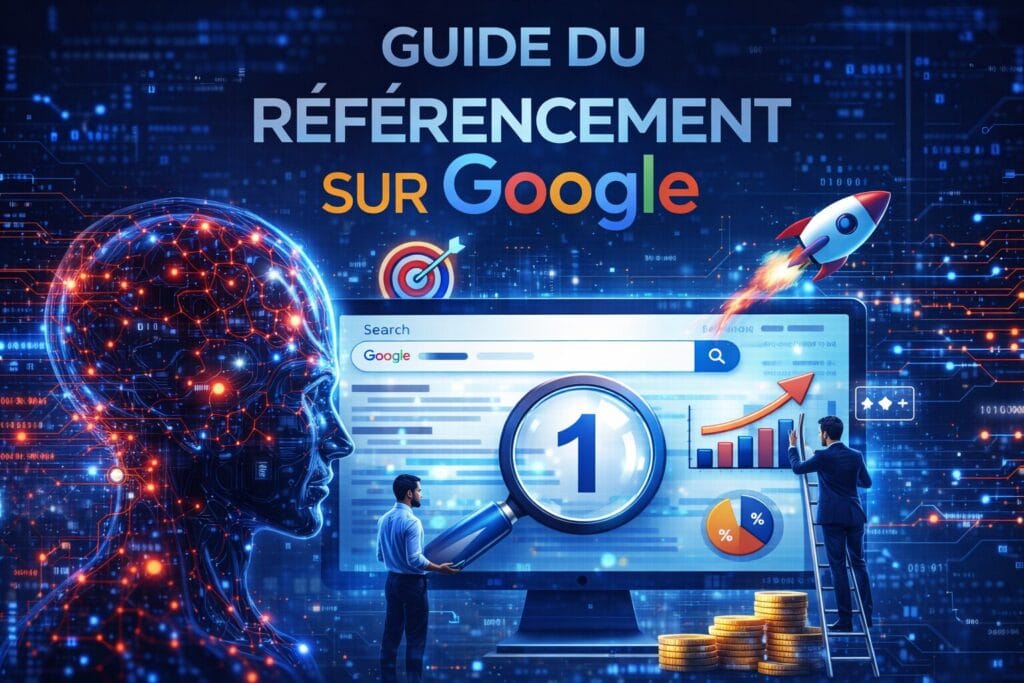 image conceptuelle illustant un guide du référencement sur Google